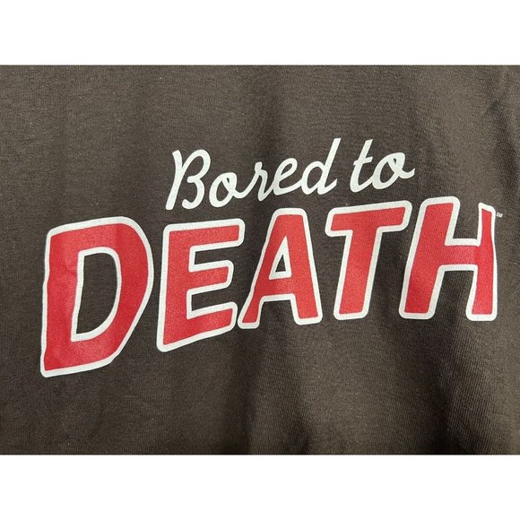 Y2K Bored to Death HBO Promo Graphic Shirt SZ XL Chocolate Brown Granola - Picture 3 of 6